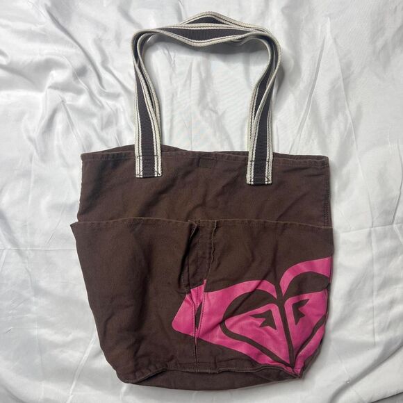 Roxy Brown and Pink Tote Bag - Picture 1 of 8